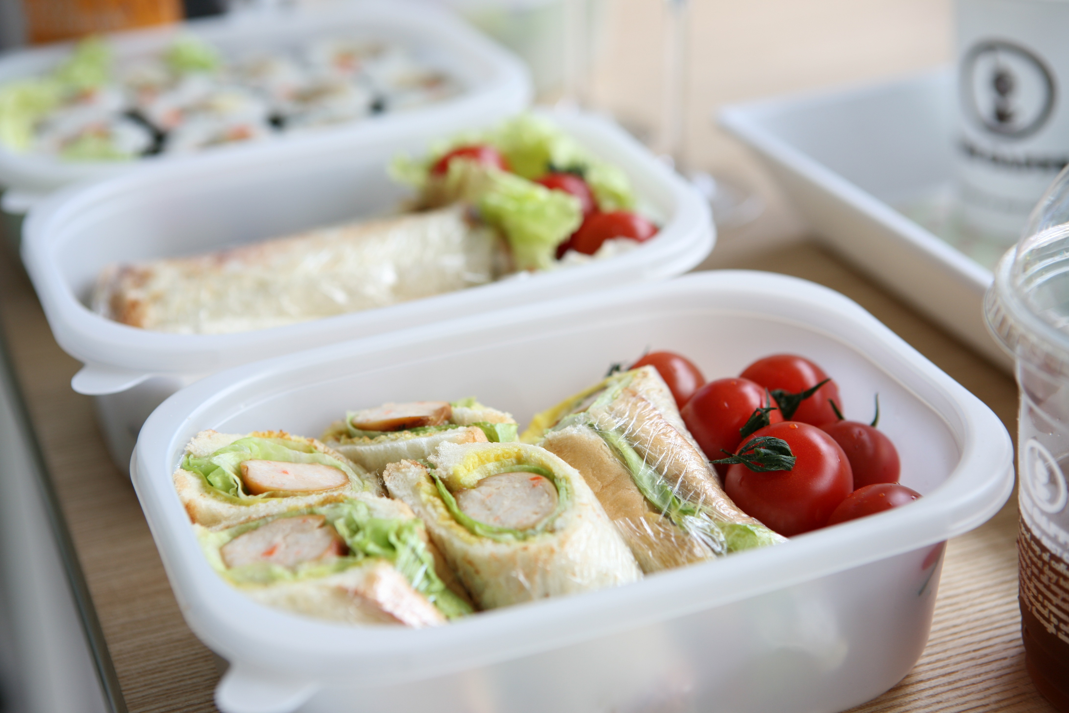 Lunch Box with Sandwiches Inside